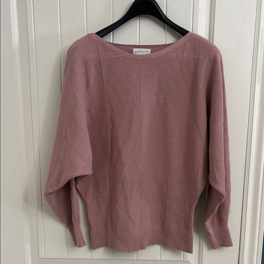 APRICOT Dusty Pink Batwing Sweater